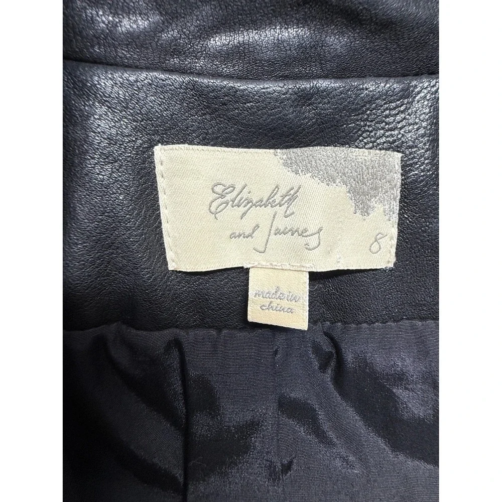 Elizabeth and James‎ Black Leather Blazer Jacket Women's Size 8